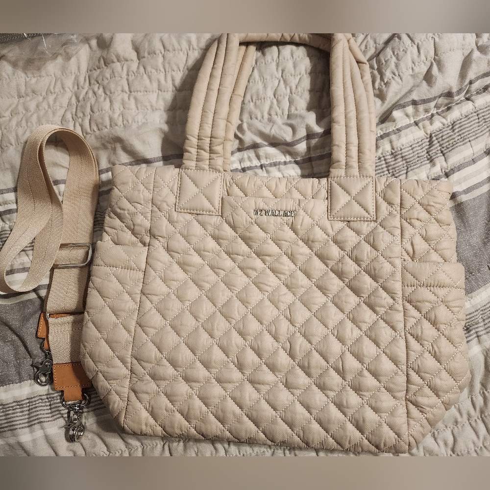 Mz wallace small max in mushroom tote bag purse crossbody